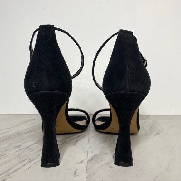 Vince Camuto Relasha Square Toe Black Suede Heeled Sandal 8M - Picture 3 of 12